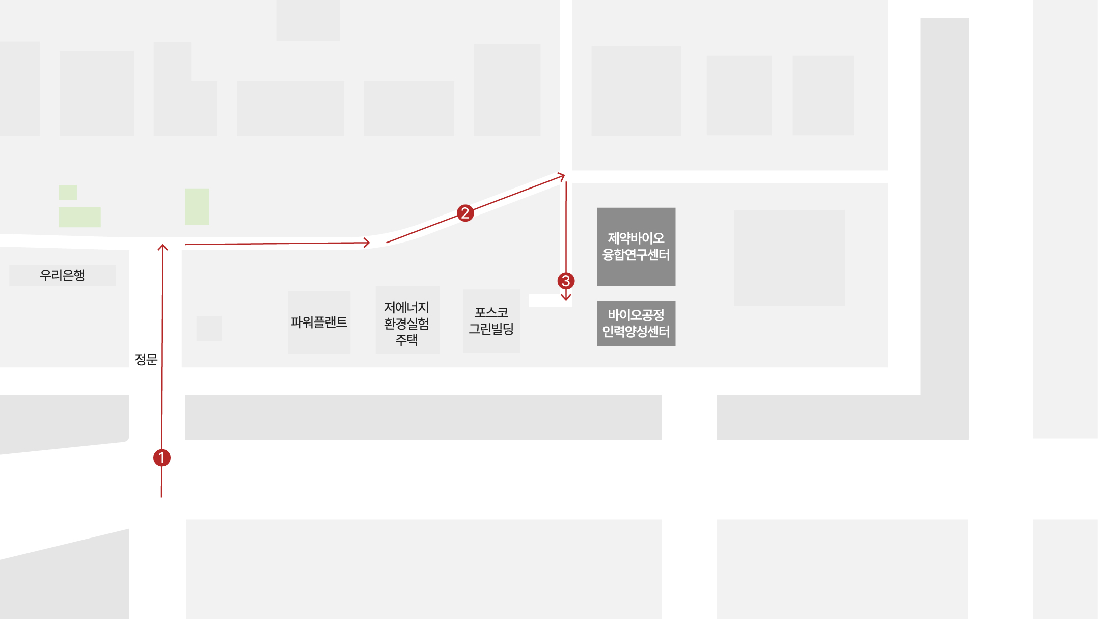 바이오공정 인력양성센터(센터 후문 방향)